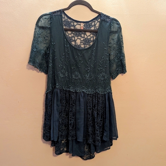 Free People Tops - Free People Lacey Turquoise Tunic